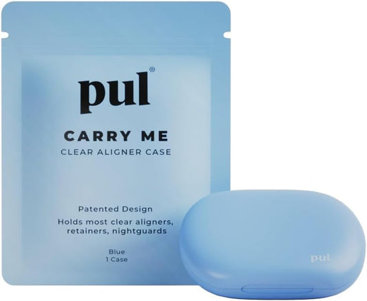 PUL Retainer Case for Invisalign & Clear Aligners - Slim Clear Aligner Case with Secure Magnetic Closure - Travel Retainer Holder for Invisalign Accessories, Mouth Guards & Dentures - Gray