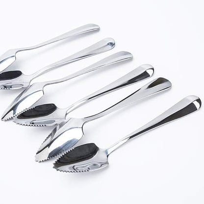 JUCOXO Grapefruit Spoons Set, 4 Pieces 6.1 inch Stainless Steel Half Serrated Citrus Fruit Vintage Dessert Spoons Gift for Kitchen