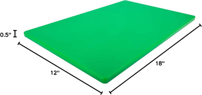 Thirteen Chefs Plastic Cutting Board - 18 x 12 x 0.5 Inch, Professional Grade HDPE, NSF Approved, Large Size and Dishwasher Safe