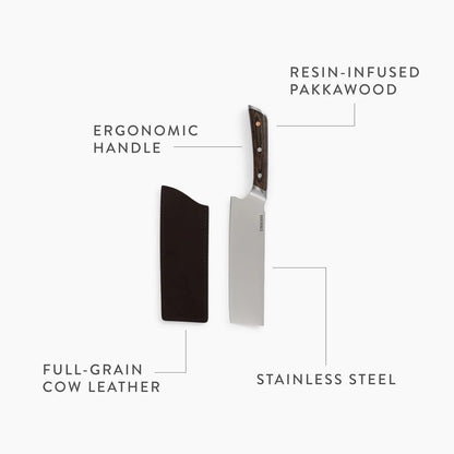 Barebones No. 7 Nakiri Knife - 7-Inch German-Grade Blade - Chopping Perfect for Vegetables - Versatile Chef Knife - Everyday Kitchen Essentials