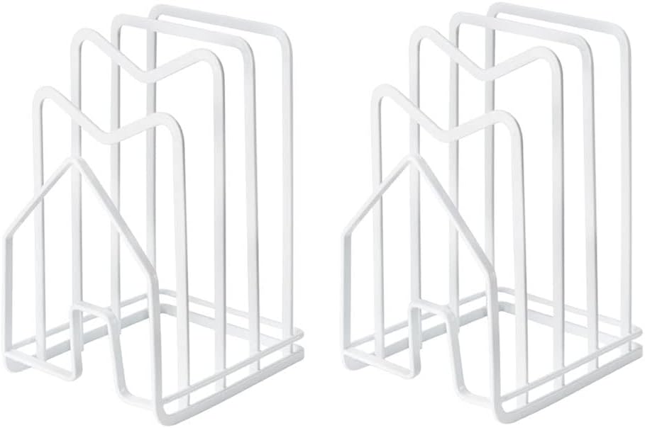 SUNFICON Cutting Board Rack Chopping Board Organizer Stand Holder Kitchen Countertop Pots Pan Lids Rack Organizer Flat Steel 4.92 x 5.7 x 8.47 in. Black