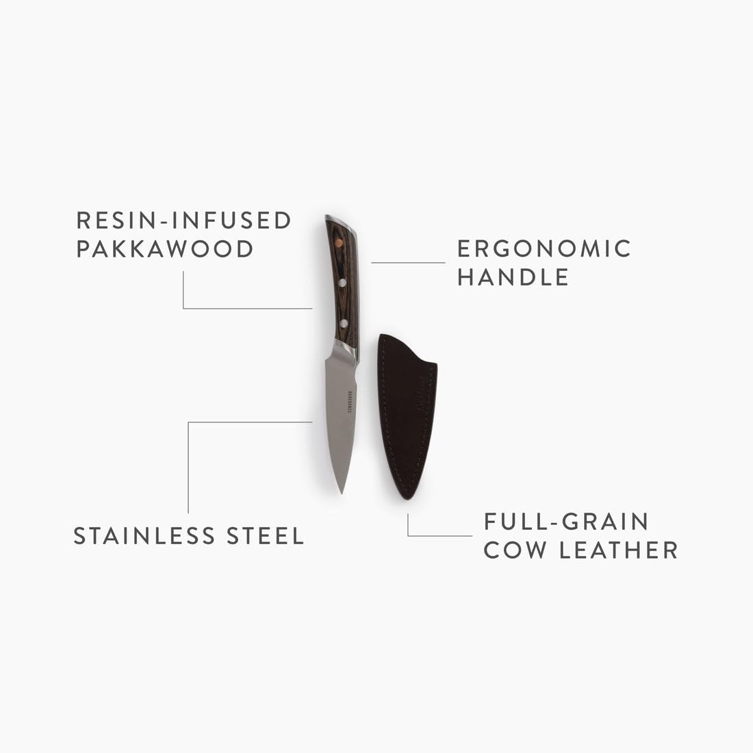 Barebones No. 7 Nakiri Knife - 7-Inch German-Grade Blade - Chopping Perfect for Vegetables - Versatile Chef Knife - Everyday Kitchen Essentials