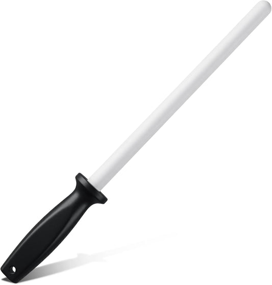 Ceramic Honing Rod, 11 Inch Ceramic Knife Sharpener for Knives with Plastic Handle Lightweight Durable for Professional Chefs and Home Cooks Knife Sharpener