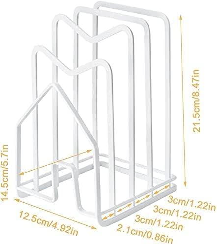 SUNFICON Cutting Board Rack Chopping Board Organizer Stand Holder Kitchen Countertop Pots Pan Lids Rack Organizer Flat Steel 4.92 x 5.7 x 8.47 in. Black