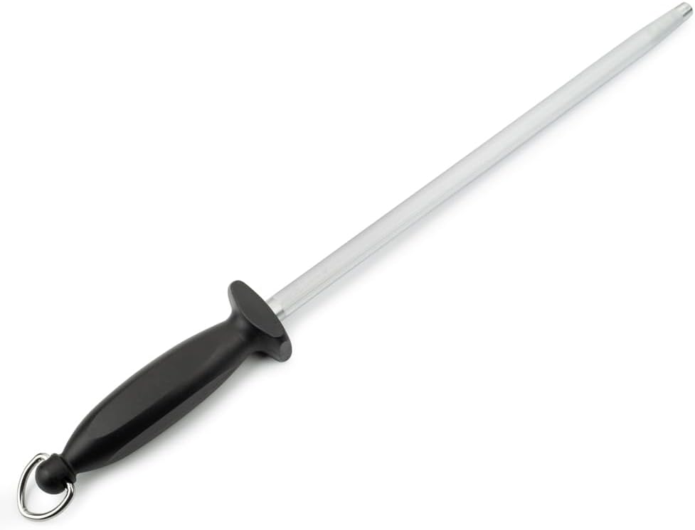 ARCOS Sharpening Steel 12 Inch Nitrum Stainless Steel and 300 mm blade. Series Chaira. Body Carbon Steel Chromium Coated 11 - Handle Polypropylene. Lightweight and smooth shapes. Color Black.
