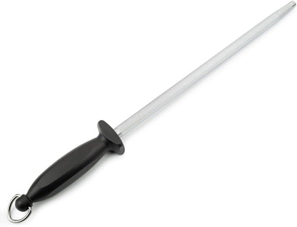 ARCOS Sharpening Steel 12 Inch Nitrum Stainless Steel and 300 mm blade. Series Chaira. Body Carbon Steel Chromium Coated 11 - Handle Polypropylene. Lightweight and smooth shapes. Color Black.