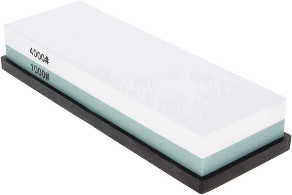 Utoolmart Double-Sided Whetstone Knives Sharpener Sharpening Stone 600/1500 Grit Water Stone for Scissors Razors Carving Tool 1Pcs