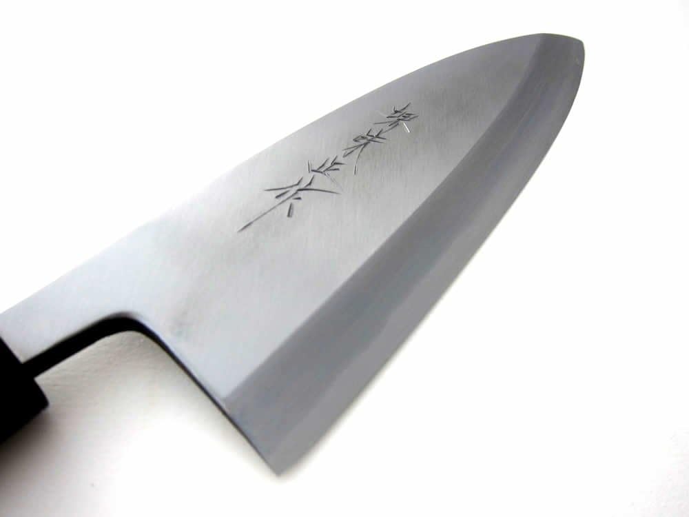 Houcho.com Sakai Ajimasa, Genuine Sakai-Manufactured, 7.6" (180mm) Kasumi White Steel Deba Knife