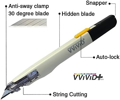 VViViD Premium Retractable Precision Balanced Multi-Use Utility Cutting Knife for Automotive Vinyl Wraps (1 Pack)