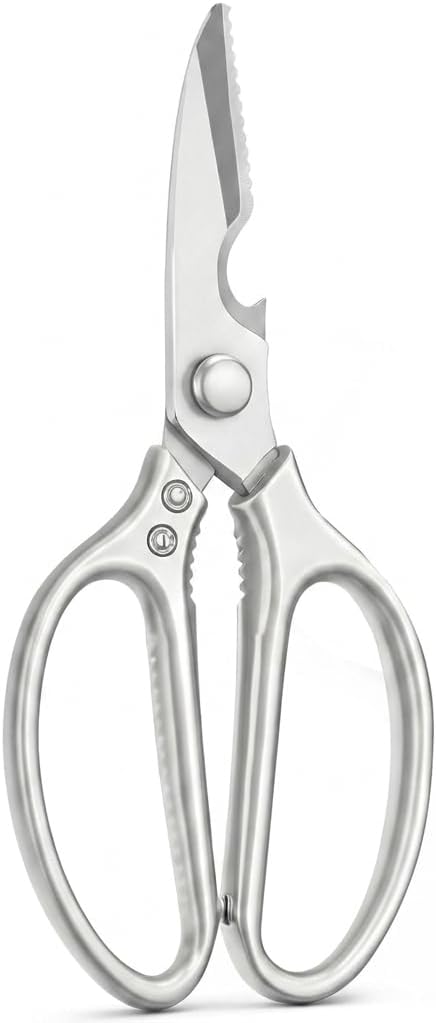 Heavy Duty Multipurpose Stainless Steel Scissors, Perfect for Utility, Kitchen Shears, Poultry Shears - Silver