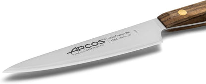 Arcos Deba Knife 7 Inch Stainless Steel. Japanese Kitchen Knife for Fish, Meat and Vegetables. Ovengkol Wood Handle 100% natural FSC and 170mm Blade. Series Nordika. Color Brown.
