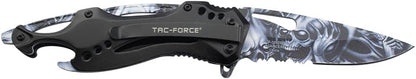 Tac-Force Folding Pocket Knife, 3.25-inch Serrated Blade, Orange Aluminum Handle, 7.75-inch Overall Length TF-705EM