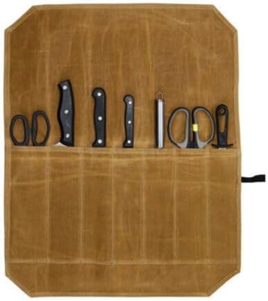 TEAMWILL Chef Knife Bag Roll Case Kitchen Storage Pocket Portable Large 7 Slot Case (Army Green)
