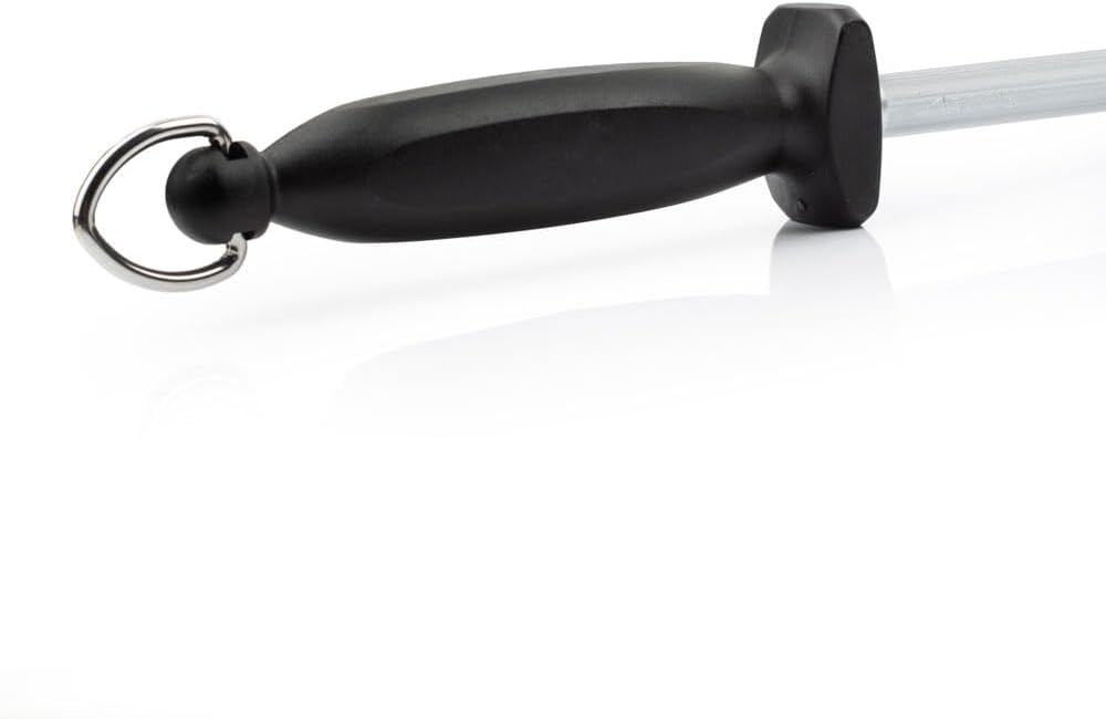 ARCOS Sharpening Steel 12 Inch Nitrum Stainless Steel and 300 mm blade. Series Chaira. Body Carbon Steel Chromium Coated 11 - Handle Polypropylene. Lightweight and smooth shapes. Color Black.