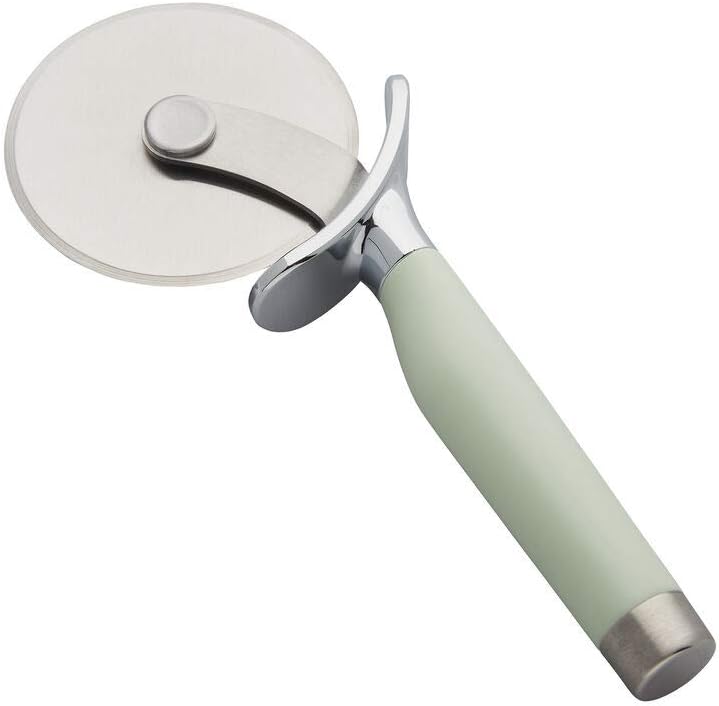 KitchenAid Gourmet Stainless Steel Pizza Wheel with Sharp Blade to Easily Cutting Pizza Crusts, Pies, and more, Finger Guard for Safety and Comfort Grip to Protect Fingers, Dishwasher Safe, Black