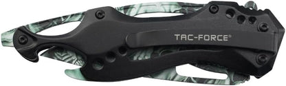 Tac-Force Folding Pocket Knife, 3.25-inch Serrated Blade, Orange Aluminum Handle, 7.75-inch Overall Length TF-705EM