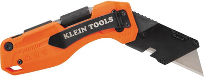 Klein Tools 44306 FLICKBLADE 2-in-1 Folding Utility Knife and Scraper with Built-In Blade Storage, Dual Locking Positions, Includes 3 Triple-Ground Carbon Steel Blades
