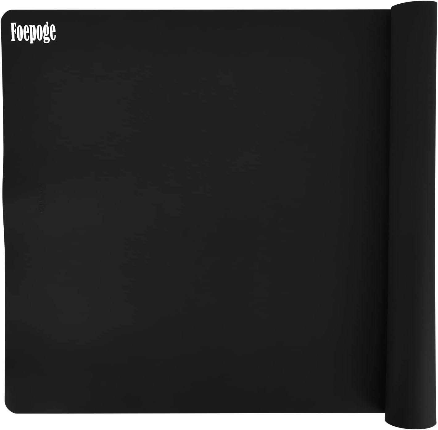 36.2" x 24" Extra Large Silicone Mat for Epoxy Resin, Nonstick Silicon Mats for Crafts Jewelry Casting, Non-Slip Kitchen Table Placemats for Countertop Protector Heat Resistant by Foepoge, Black
