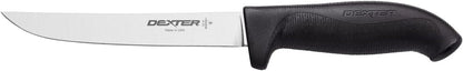 Dexter Russell SG136B-PCP SofGrip (24013B) Boning Knife, 6", wide, DEXSTEEL stain-free, high-carbon steel, non-slip, black, soft rubber grip handle, Perfect Cutlery Packaging, NSF Certified