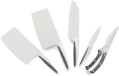 WILDMOK 3pcs Knife Set Stainless Steel Kitchen Knives Set 7inch Bone Chopper 7inch Nakiri Knife and 5inch Utility Cutter with Stainless Steel & ABS Handle, Perfect Cutlery Set Gift