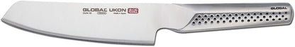 Global Ukon 5 inch Vegetable Knife - Lightweight Japanese Stainless Steel, Razor Sharp Edge, Ambidextrous Thumb Rest, Made in Japan, GUM-10