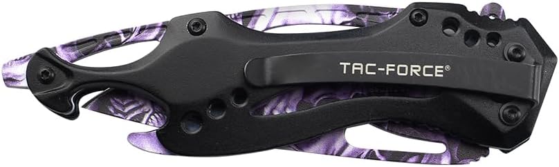 Tac-Force Folding Pocket Knife, 3.25-inch Serrated Blade, Orange Aluminum Handle, 7.75-inch Overall Length TF-705EM
