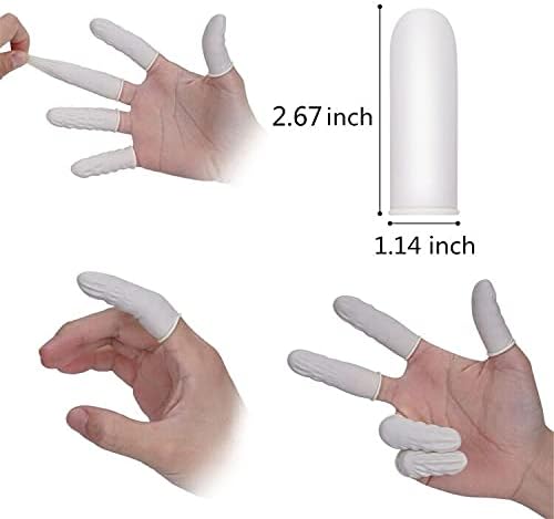 Cuttte (Approx. 330 PCS Latex Finger Cots, Medium Finger Gloves Protectors Disposable, Thumb Covers Protector for Fingertips
