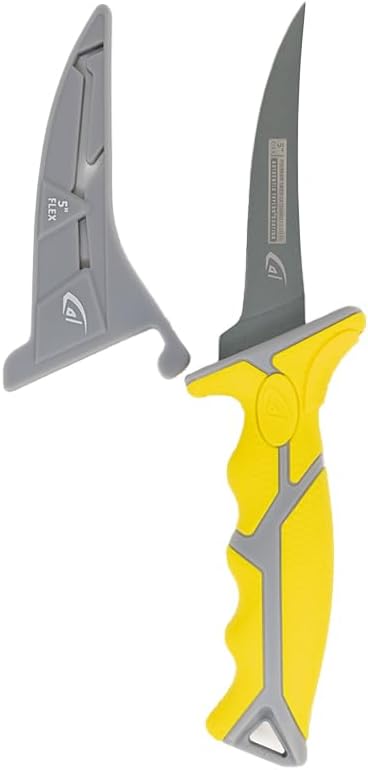 danco 9" Flex Fillet Knife Yellow Karl Fishing Knives, Bait Knife, Premium Swedish Stainless Steel Blade, Non-Stick Teflon Coating for Smooth, Precise Cuts, Freshwater/Saltwater