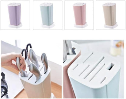 Nordic Purple Kitchen Storage Rack Organizer Multi-Function Knife Holder Pp Material Detachable Rotatable Drainage Kitchen Tool Holder