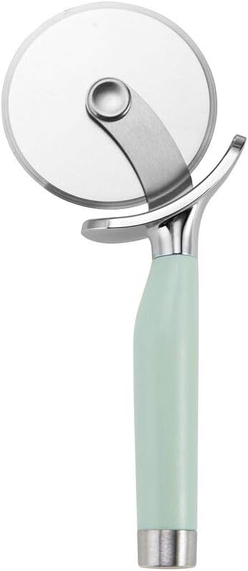 KitchenAid Gourmet Stainless Steel Pizza Wheel with Sharp Blade to Easily Cutting Pizza Crusts, Pies, and more, Finger Guard for Safety and Comfort Grip to Protect Fingers, Dishwasher Safe, Black