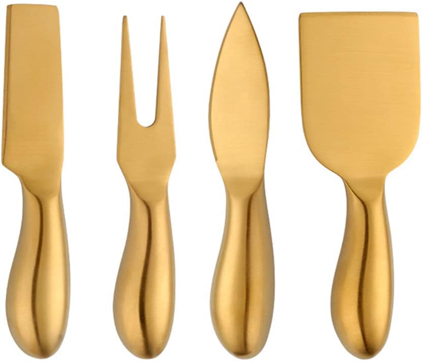 Black Cheese Knives Set 6 Piece Slicer Cutter Fork Spreader Tool Collection Stainless Steel