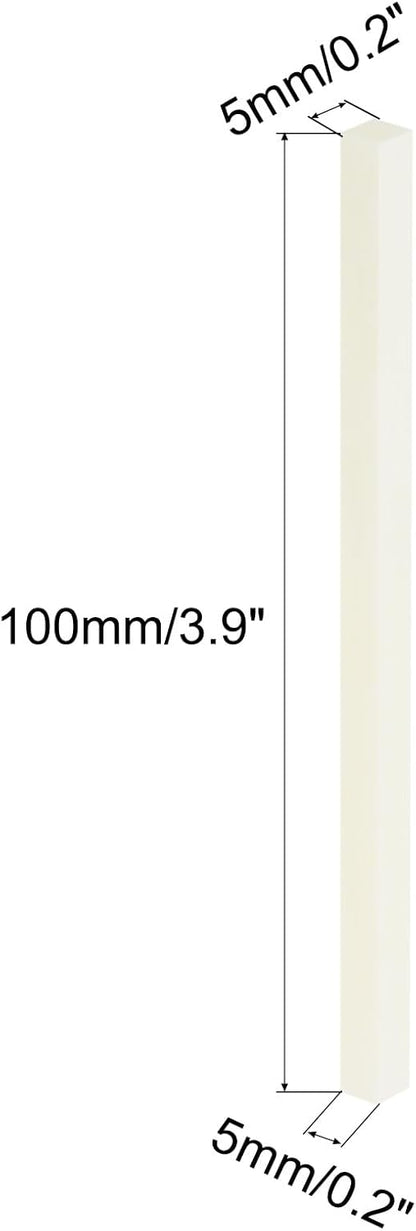 MECCANIXITY Corundum Ceramic Rod Solid Square Alumina 5x5x100mm Sharpening for Knives Scissors, Cream