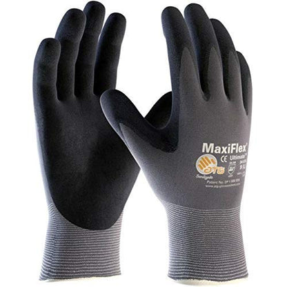 MaxiFlex Cut 34-8743 Cut Resistant Nitrile Coated Work Gloves with Green Knit Shell and Premium Nitrile Coated Micro-Foam Grip on Palm & Fingers