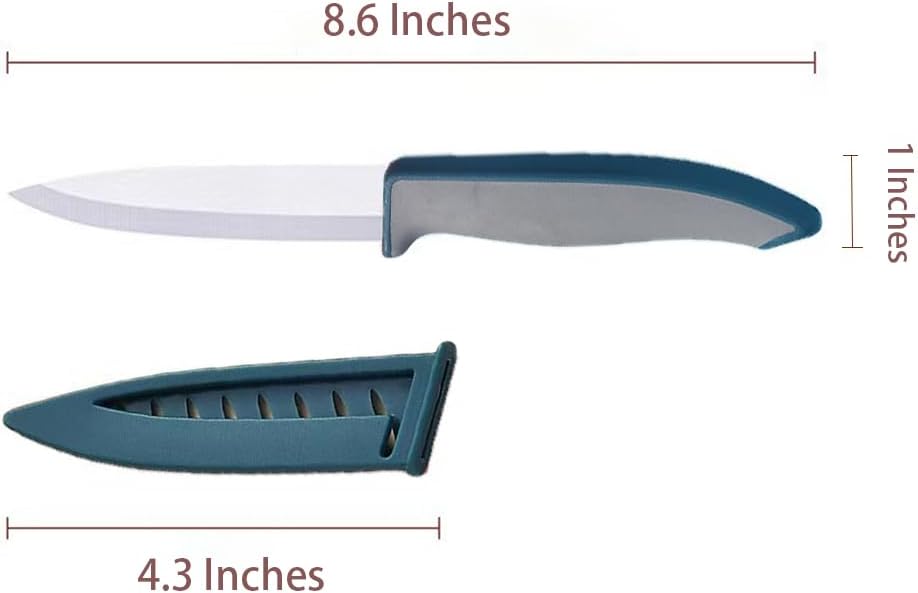 Paring Knives, Ultra Sharp Ceramic Knife, 4 Inches Large Blade, Safe Ceramic Rust-resistant Baby Knife, Healthy Fruit Knives, Used for Cutting Fruits, Meat Dishes, Cooked Food