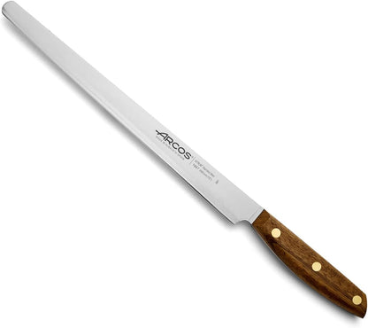 Arcos Deba Knife 7 Inch Stainless Steel. Japanese Kitchen Knife for Fish, Meat and Vegetables. Ovengkol Wood Handle 100% natural FSC and 170mm Blade. Series Nordika. Color Brown.