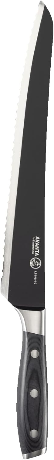 Messermeister Avanta Kendrick BBQ Scalloped Brisket Knife, 10” - German X50 Stainless Steel - Full-Tang Pakkawood Handle - Rust Resistant & Easy to Maintain