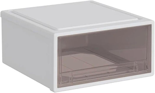 This white drawer storage box features a clean