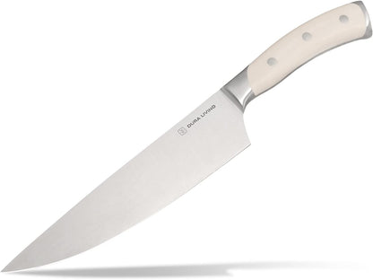 DURA LIVING 2-Piece Kitchen Knife Set – Ultra Sharp Precision German Stainless Steel Blades, 5” Utility & 3.5” Paring Knife with Ergonomic Handles, Multipurpose for Slicing & Peeling, Black Handle