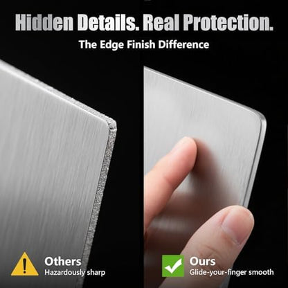 URMONA 3 PCS 304 Stainless Steel Cutting Board For Kitchen, Non-Staining&Odor-Free, Burr-Free Edges, Dishwasher Safe, Non Toxic Cutting Board（S+M+L）