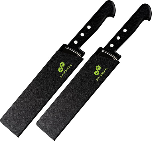 8 Inch Chef Knife Sheath Set (2-Piece Set) Universal Blade Edge Cover Guards for Chef and Kitchen Knives – Durable, BPA-Free, Felt Lined, Sturdy ABS Plastic – Knives Not Included