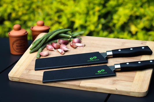8 Inch Chef Knife Sheath Set (2-Piece Set) Universal Blade Edge Cover Guards for Chef and Kitchen Knives – Durable, BPA-Free, Felt Lined, Sturdy ABS Plastic – Knives Not Included