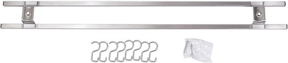 Double-bar Tool Holder, 24Inch Magnetic Knife Holder Magnetic Knife Strip with 8 Hooks Powerful Magnetic