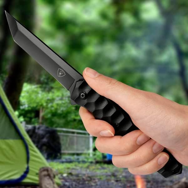 AUBEY Damascus Pocket Knife with Clip, Sharp Tanto Blade with VG10 Core Folding Knife with Abalone Shell Handle and Glass Breaker, EDC Camping Knife for Gift Survival Collection