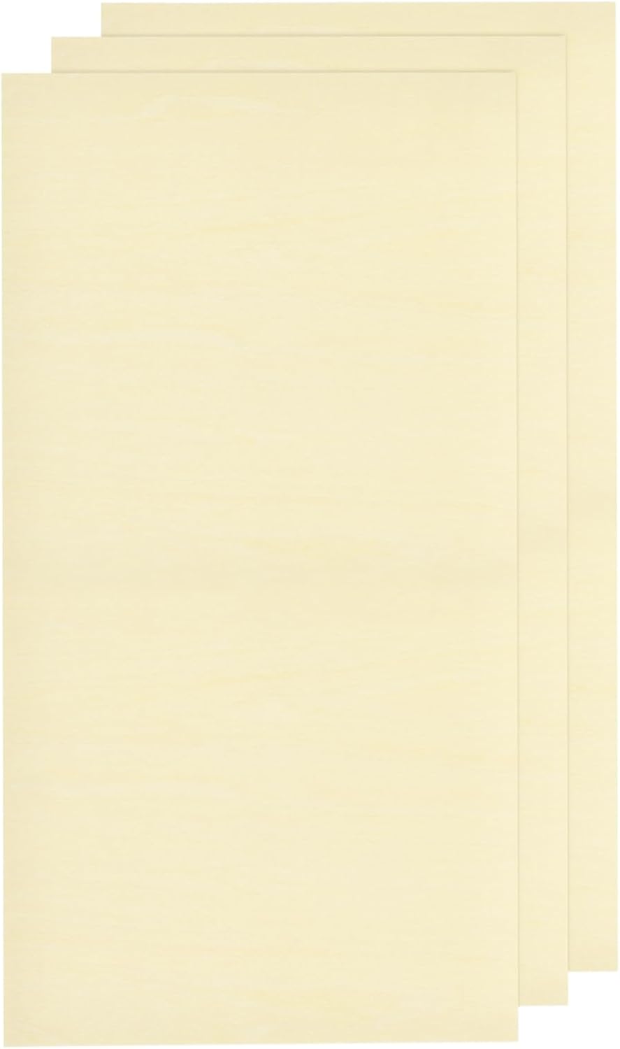 MECCANIXITY 3pcs Basswood Sheets 12 x 8 x 3/8 Inch Unfinished Wood Boards Plywood for DIY Crafts Laser Cutting with Smooth Surfaces