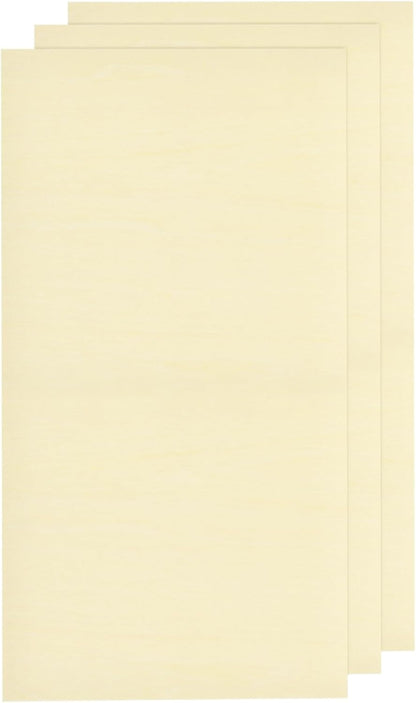 MECCANIXITY 3pcs Basswood Sheets 12 x 8 x 3/8 Inch Unfinished Wood Boards Plywood for DIY Crafts Laser Cutting with Smooth Surfaces