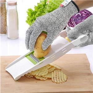 4 PCS (M+L) Cut Resistant Gloves Food Grade Level 5 Hand Protection,Kitchen Cut Gloves (Large+Medium)