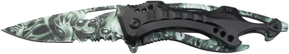 Tac-Force Folding Pocket Knife, 3.25-inch Serrated Blade, Orange Aluminum Handle, 7.75-inch Overall Length TF-705EM