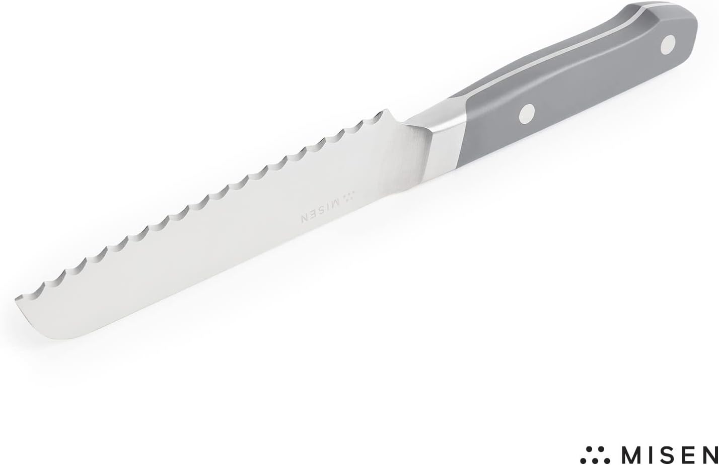 Misen Serrated Bread Knife - High-Carbon Japanese AUS8 Steel - Perfect for Soft Foods, Bread, Pastries, and Fruits - Verstatile Slicer, Razor-Sharp Edge, Durable Blade, Ergonomic Handle - 5", Blue