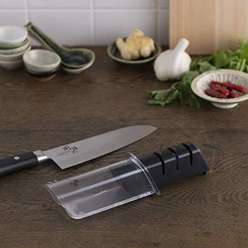 Kai Seki Magoroku Diamond and Ceramic Sharpener (AP-0308), Black/White, 141 * 51 * 55 mm (Length X WidthX Height)