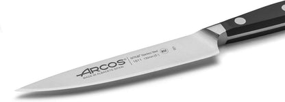 Arcos Forged Paring Knife 4 Inch Stainless Steel. Sharp Kitchen Knife for Peeling Fruits and Vegetables. Ergonomic Polyoxymethylene Handle and 100mm Blade. Series Manhattan. Color Black
